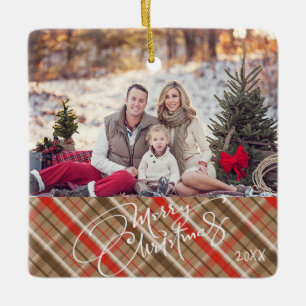 Personalized One Photo Merry Christmas Ornament