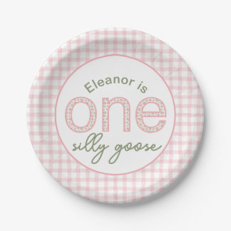 Personalized "One Silly Goose" Birthday Plate