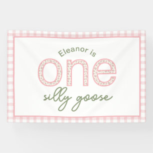 Personalized "One Silly Goose" Party Sign - Banner