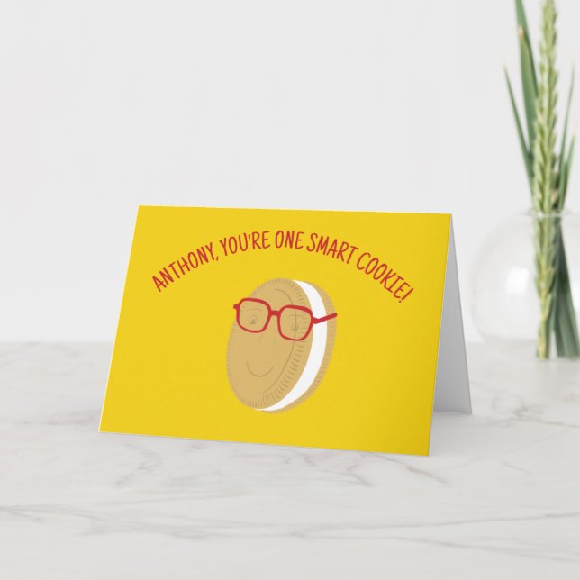 Personalized One Smart Cookie Graduation Congrats Card (Front)