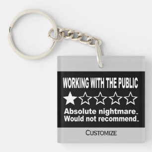 Personalized One Star Review  2 Keychain