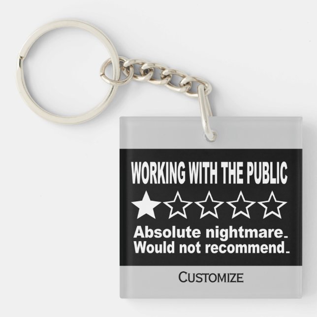 Personalized One Star Review  2 Keychain (Front)