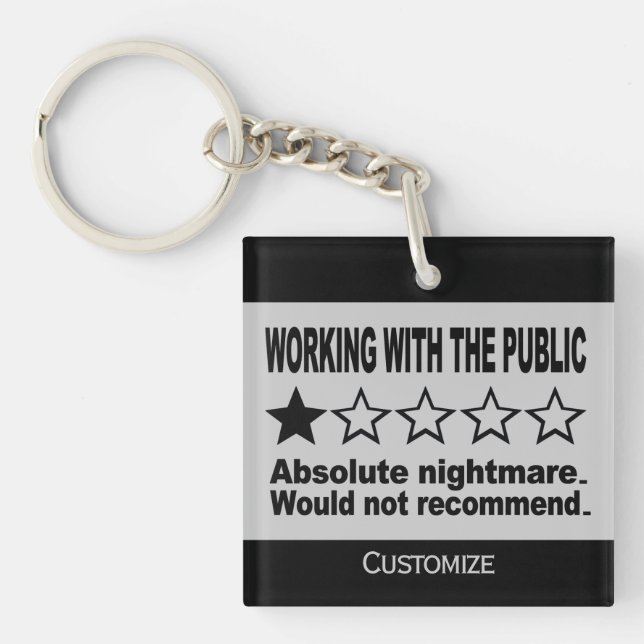 Personalized One Star Review   Keychain (Front)