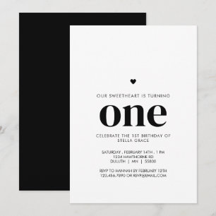 Personalized One Sweetheart First Birthday Invitation