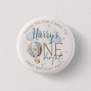 Personalized ONEderful 1st Birthday Party Plates 1 Inch Round Button