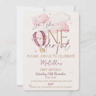 Personalized ONEderful First Birthday Invitations 