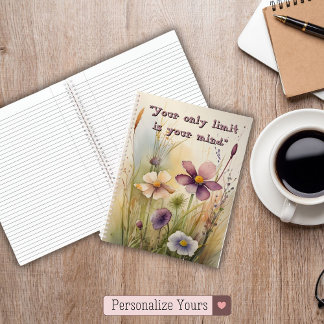 Personalized Only Limit is Your Mind Inspirational Notebook