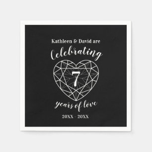 Personalized onyx anniversary 7 years napkin