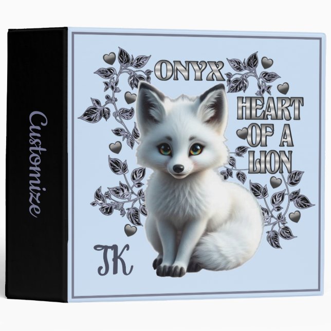 Personalized Onyx - Heart Of A Lion   Binder (Front/Spine)