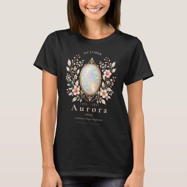 Personalized Opal Birthstone Shirt (Front)