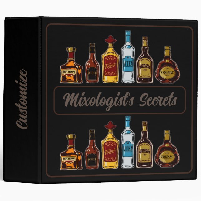 Personalized Open Bar Mixologist's  Binder (Front/Spine)