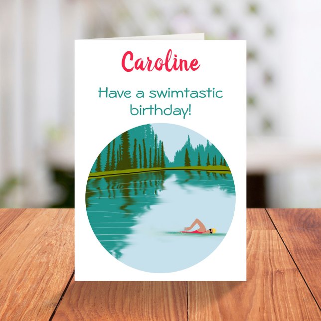 Personalized Open Water Swimming Birthday Card (Creator Uploaded)