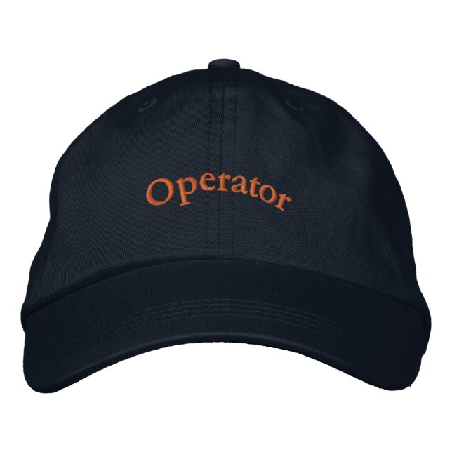 Personalized Operator Navy colour Embroidered Hat (Front)