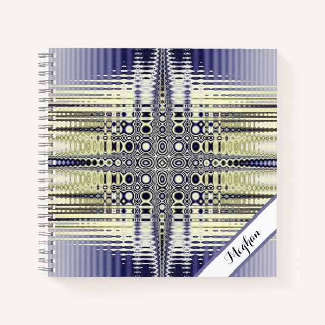 Personalized Optical Illusion Fractal Notebook (Front)