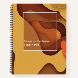 Personalized Orange Abstract Pattern Graph Paper Notebook