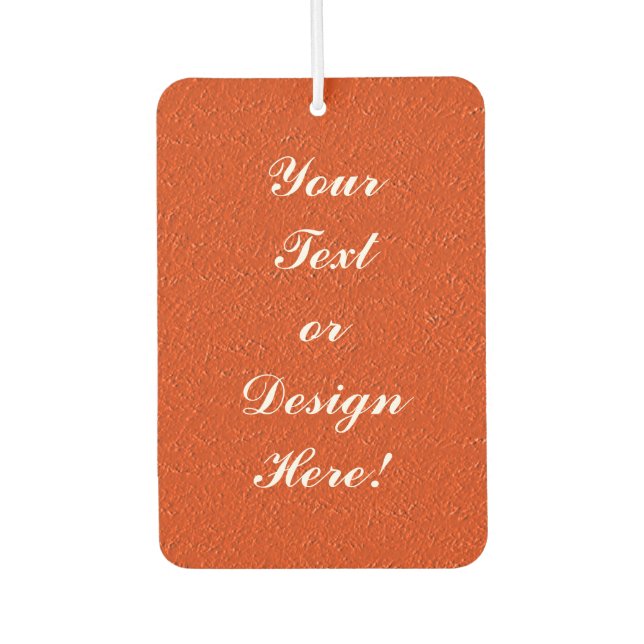 Personalized Orange Air Freshener with Texture (Front)