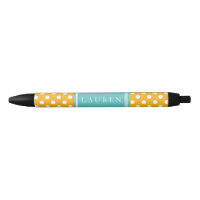 Personalized Orange and Aqua Polka Dots Pattern