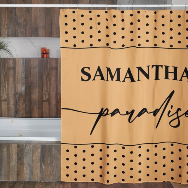 Personalized  Orange Bathroom Shower Curtain (Creator Uploaded)