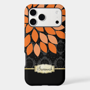 Personalized Orange Black and Gold iPhone Case