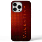 Personalized Orange Black carbon fibre patterned