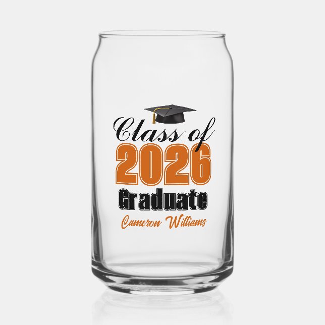 Personalized Orange Black Class of 2026 Graduation (Recto)
