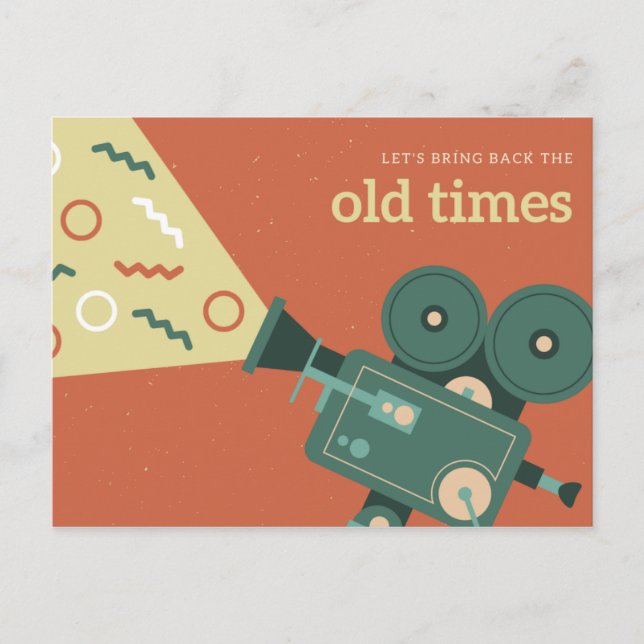 Personalized - Orange Blue Film Retro Vintage Postcard (Front)