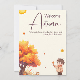 Personalized Orange Brown and Yellow Autumn card