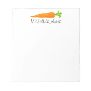 Personalized orange carrot notepad for recipes etc
