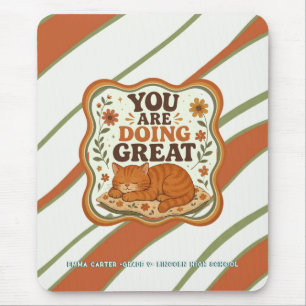 Personalized Orange Cat Mouse Pad