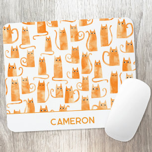 Personalized Orange Cat Mouse Pad