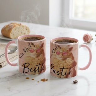 Personalized Orange Cat with Glasses Mug