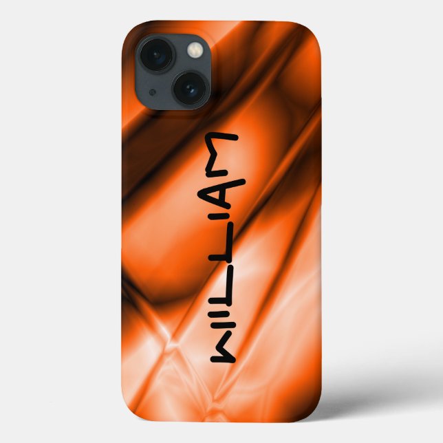 Personalized Orange Coloured iPhone Tough Case (Back)