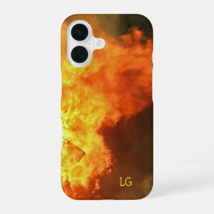 Personalized Orange Fire Sturdy Apple iPhone Case