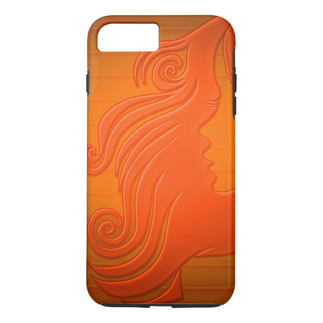 Personalized Orange Gold Woman Face Hair Girly Case-Mate iPhone Case (Back)