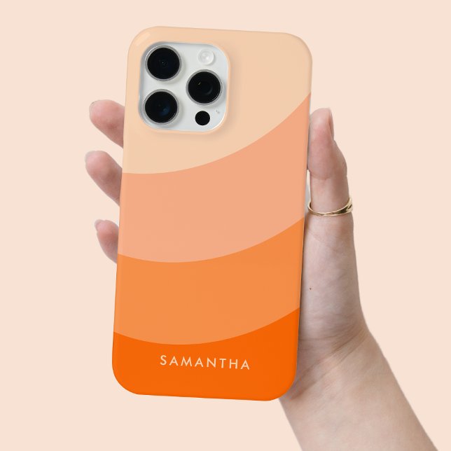 Personalized Orange Gradient Modern Name Bright Case-Mate iPhone Case (Creator Uploaded)