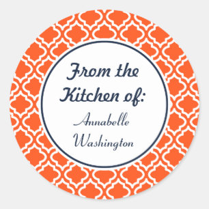 Personalized Orange Kitchen Stickers