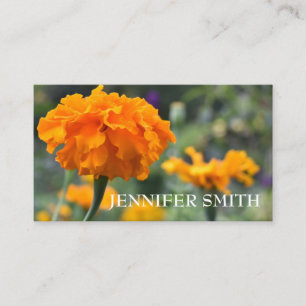Personalized Orange Marigold Nature Floral Flower Business Card