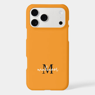 Personalized Orange Monogram Initial iPhone 17Case