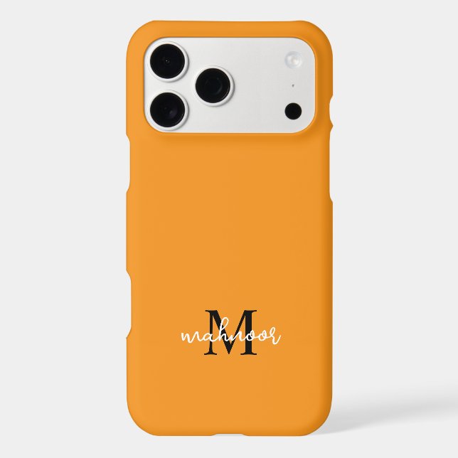 Personalized Orange Monogram Initial Phone Case (Verso)