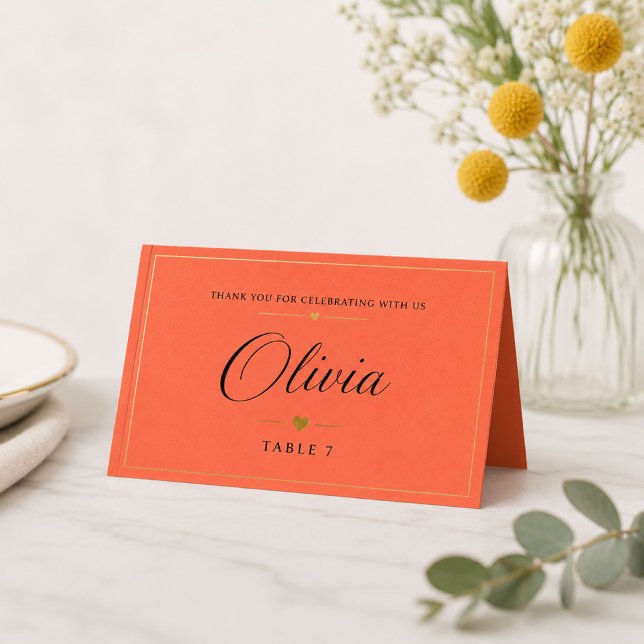 Personalized Orange Place Card (Creator Uploaded)