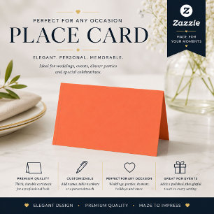 Personalized Orange Place Card