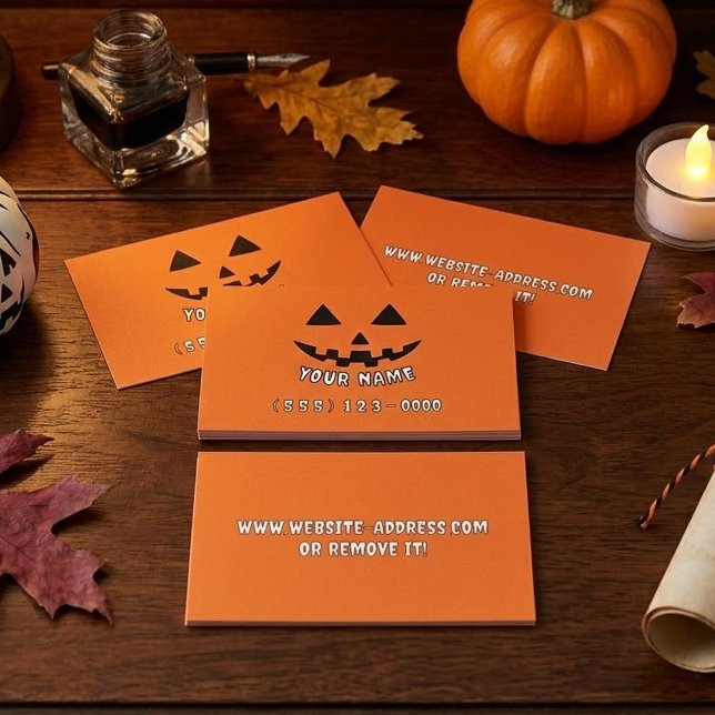 Personalized Orange Pumpkin Halloween Calling Card (Creator Uploaded)