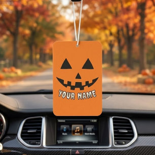 Personalized Orange Pumpkin Halloween Your Name Air Freshener