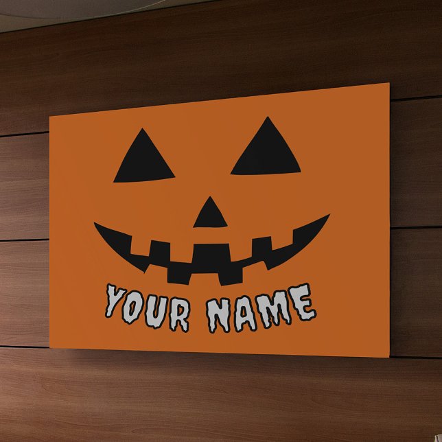 Personalized Orange Pumpkin Halloween Your Name Banner (Creator Uploaded)
