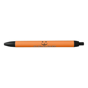 Personalized Orange Pumpkin Halloween Your Name Black Ink Pen