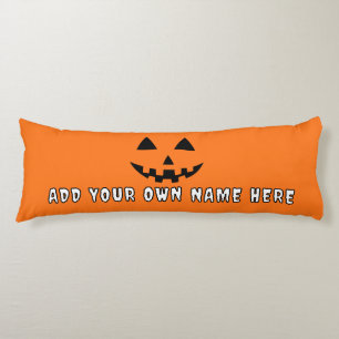Personalized Orange Pumpkin Halloween Your Name Body Pillow