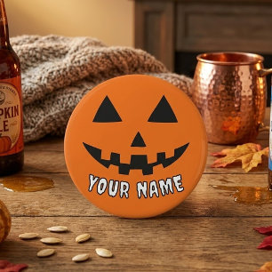 Personalized Orange Pumpkin Halloween Your Name Bottle Opener