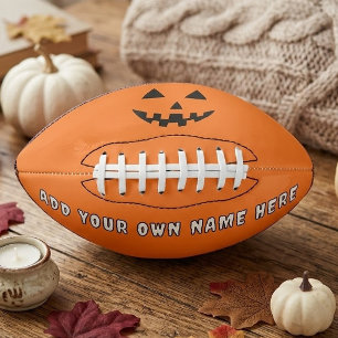Personalized Orange Pumpkin Halloween Your Name Football