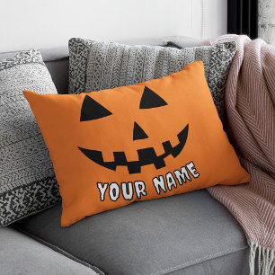 Personalized Orange Pumpkin Halloween Your Name Pillowcase