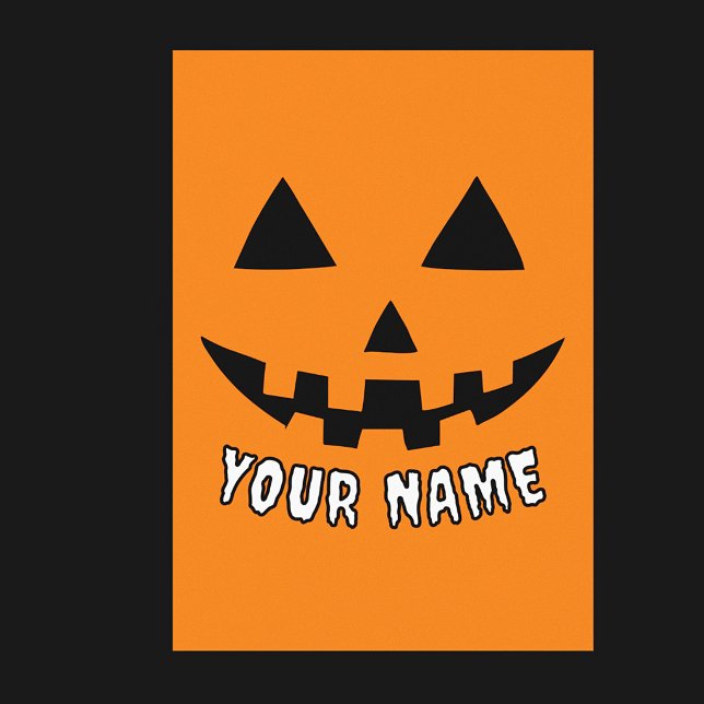 Personalized Orange Pumpkin Halloween Your Name Poster (Creator Uploaded)